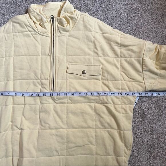 NEW O’Neill pastel yellow quilted quarter zip pullover Mabel jacket size medium - Picture 7 of 9